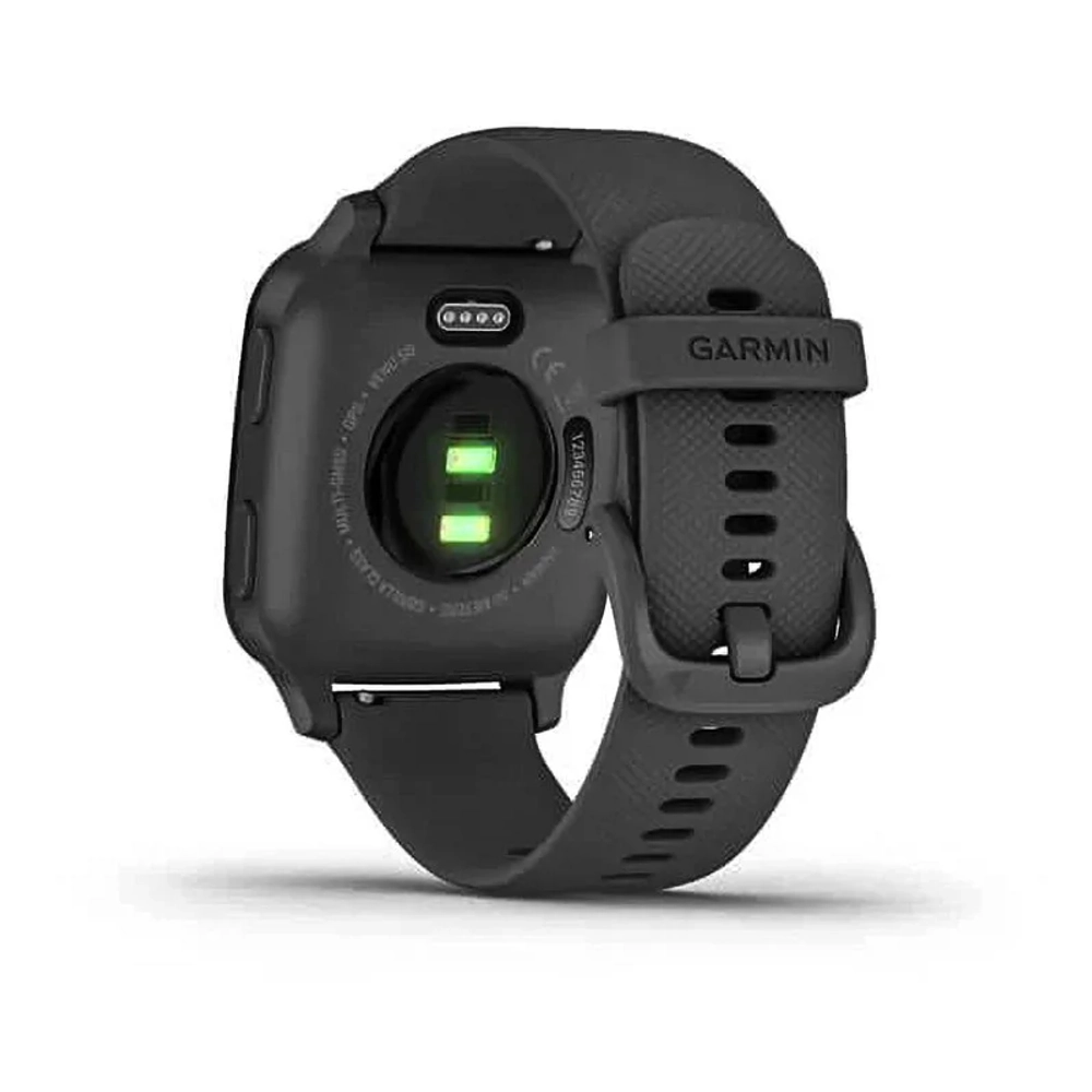 Спортивные наручные часы Garmin Venu Sq серый с алюминиевым безелем и с силиконовым ремешком 010-02427-10