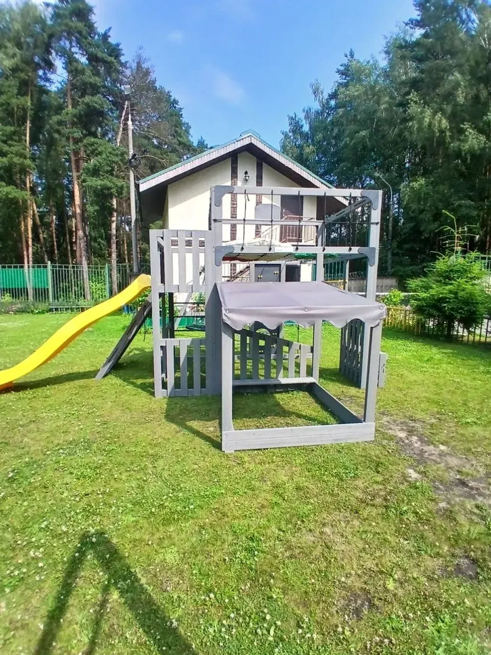 Детская площадка Савушка КУБ-5 (Серый) с подушками