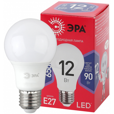 Лампочка светодиодная ЭРА RED LINE LED A60-12W-865-E27 R Е27 / E27 12 Вт груша холодный дневной свет