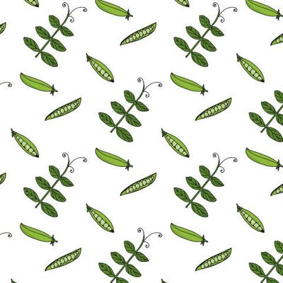 зелёный горошек на белом фоне