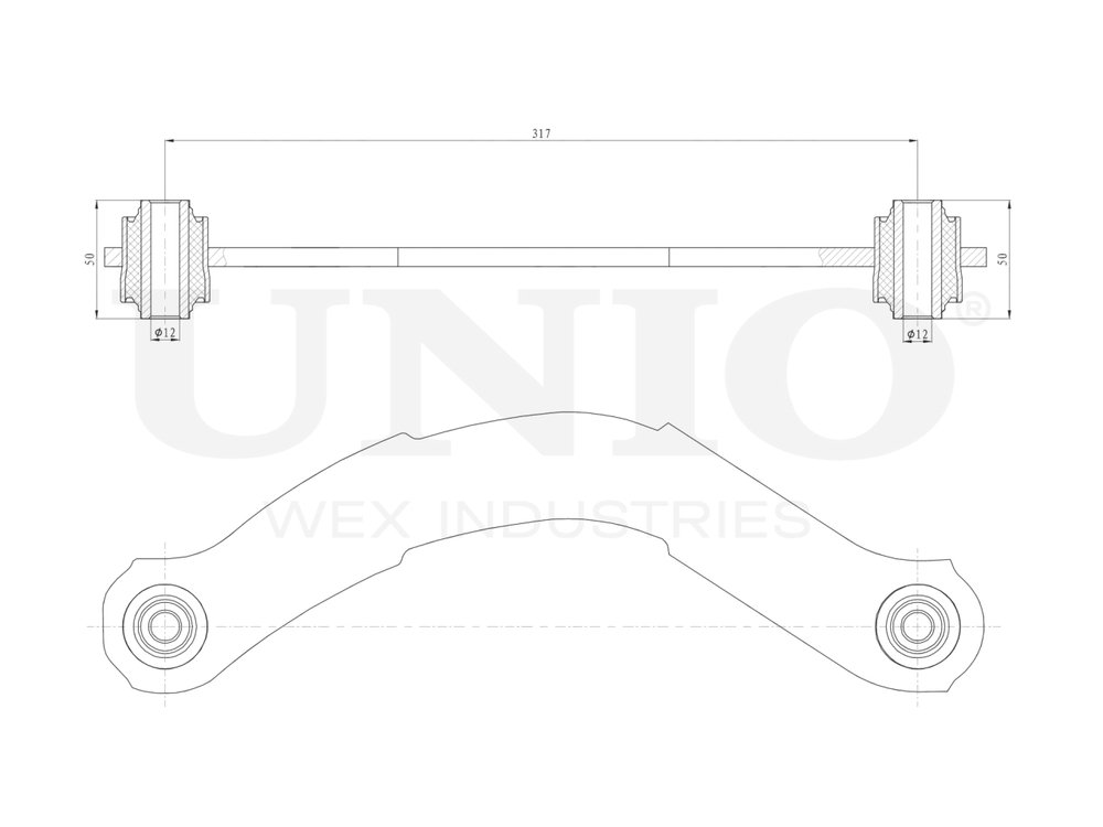 Рычаг подвески поперечный задний верхний UNIO SSP-40119