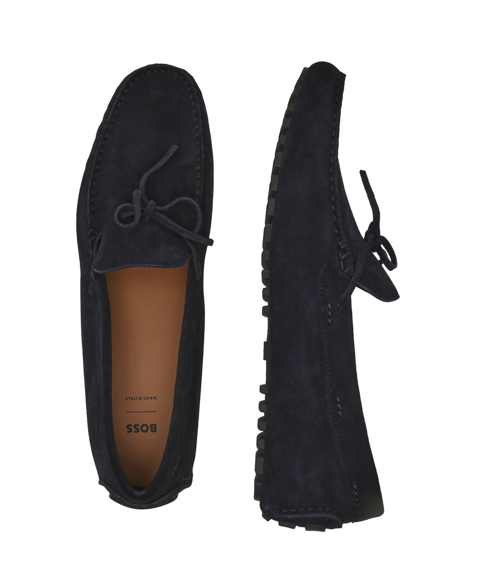 Кожаные мокасины driver_mocc_sdbk BOSS BLACK - темно-синий(50511044)