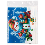 Пакет подарочный с затягивающей лентой 22,5*34см 10см "Снеговик"