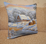 Декоративная гобеленовая наволочка для диванной подушки Зимнее утро 47*47