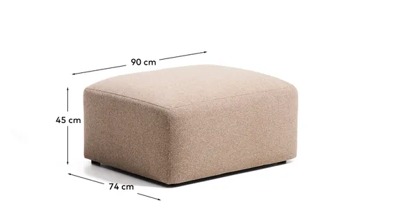 Пуф для ног Blok из коричневой синели, 90 x 74 см