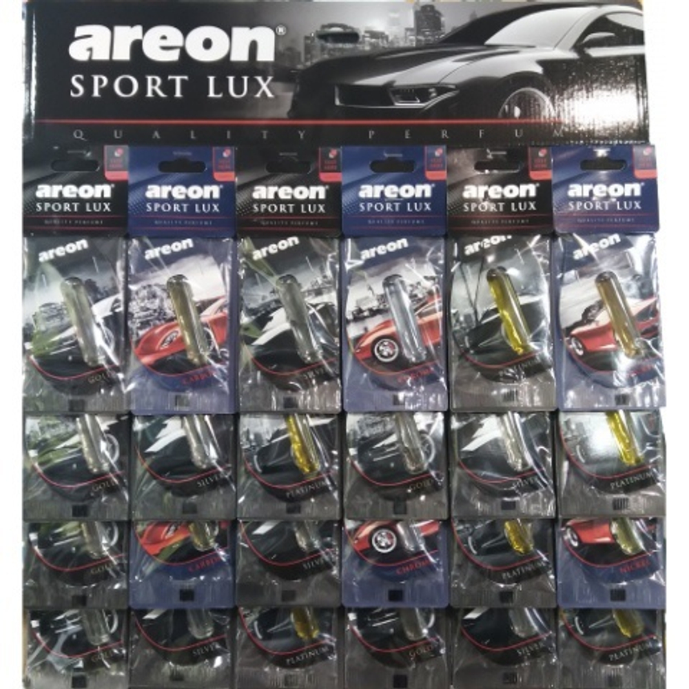 Ароматизатор гелевый AREON -КОЛБА  СПОРТ ЛЮКС   ассорти   лист 24шт
