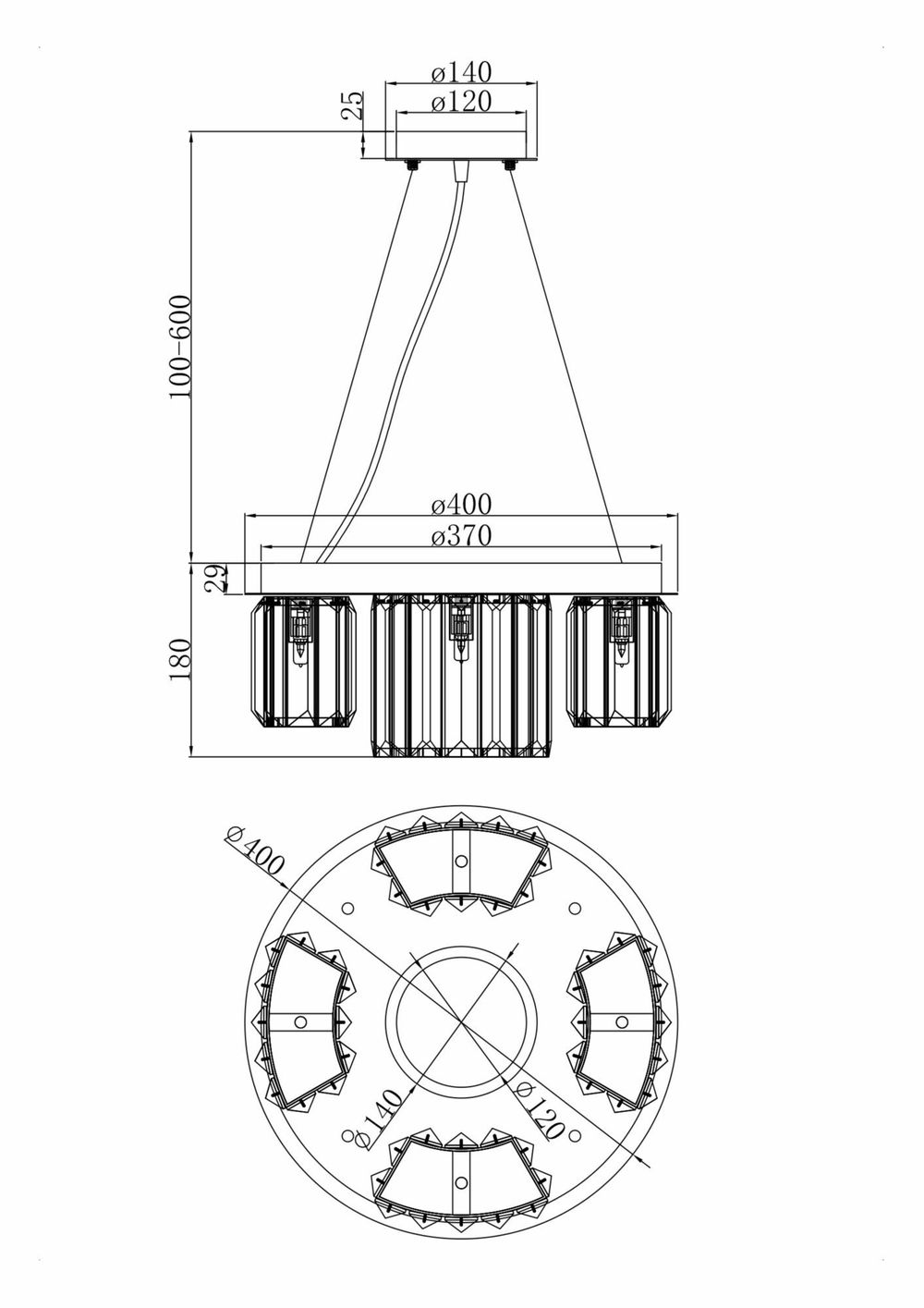 Подвесной светильник Maytoni MOD083PL-04CH