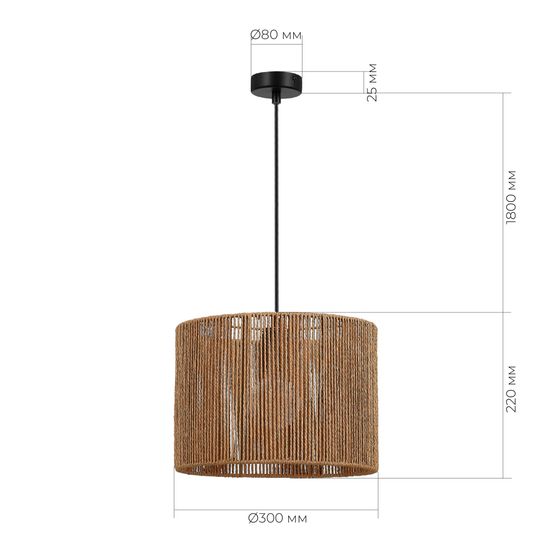 SLE6024-603-01 Светильник подвесной бежевый/черный E27 1*40W ETTAN