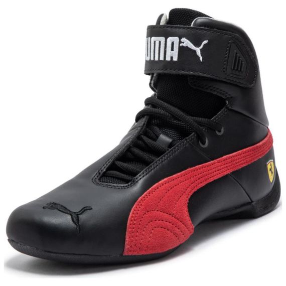 PUMA Ferrari Future Cat Кроссовки для тренировок MID Топ Черный/Гоночный красный Унисекс