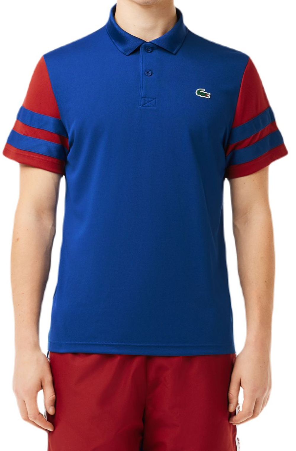 Теннисное поло Lacoste Ultra-Dry Colourblock Tennis - navy blue/bordeaux