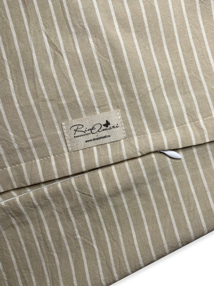 Пододеяльник на молнии Полоска бежевая вареный хлопок RinaAmari Размер 110*140