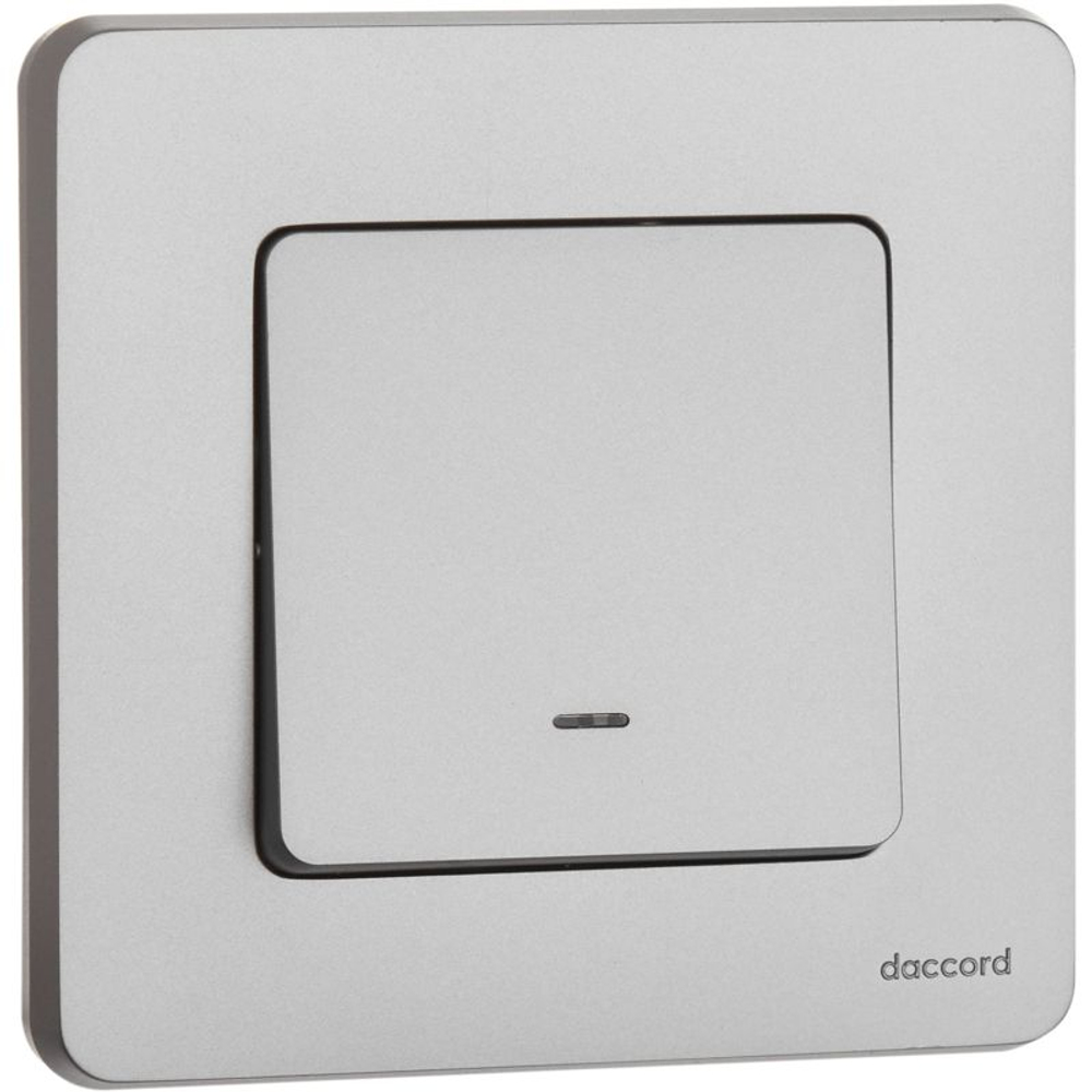 Выключатель 1-кл. Inspiria 10А IP20 250В 10AX с подсветкой/индикацией механизм алюм. IEK 673612