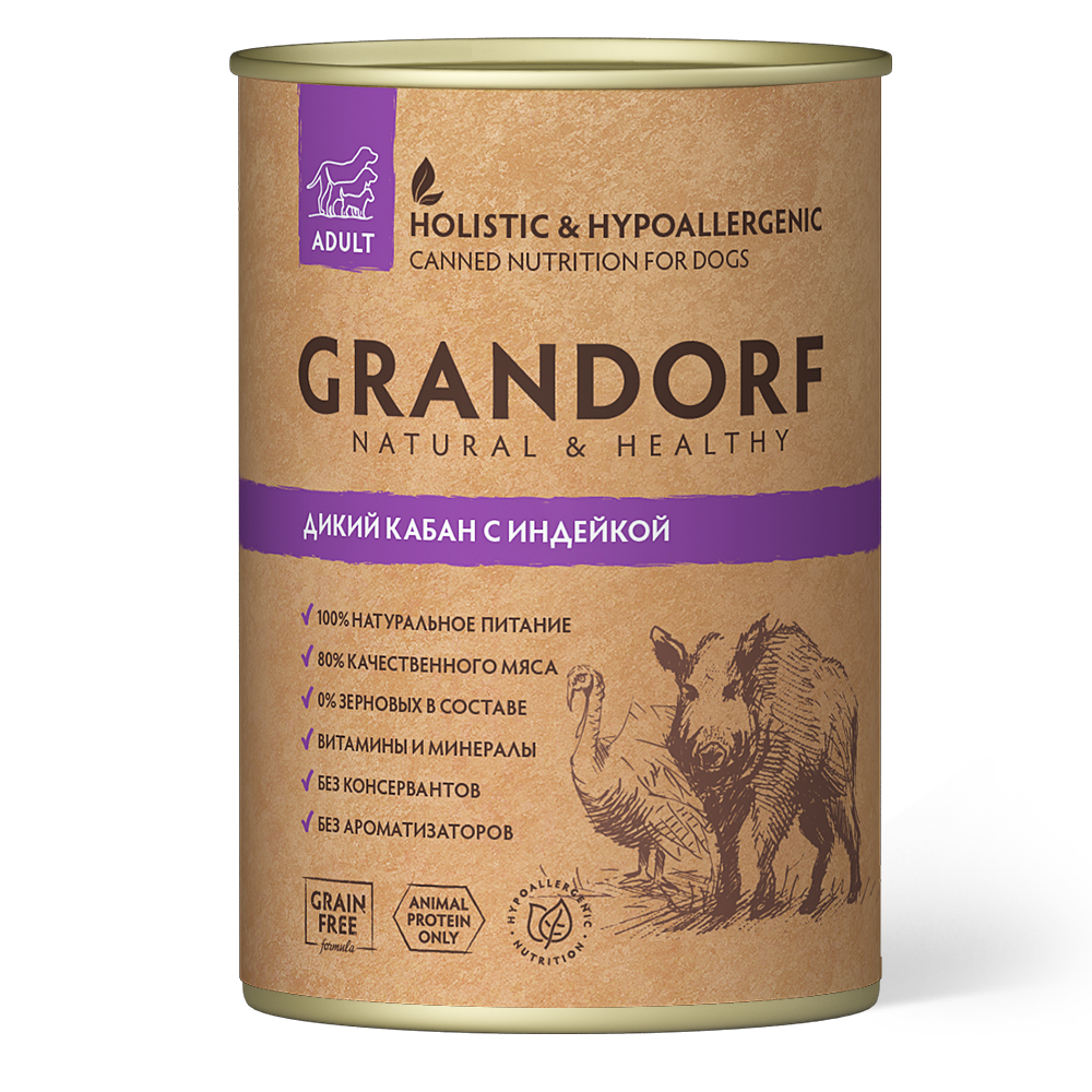 GRANDORF Дикий Кабан с Индейкой 400г