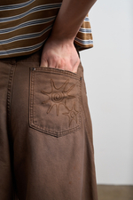 Брюки Nothomme Monterest Retro Washed Curved Blade Wide-Leg Pants "Dark Brown" Women's