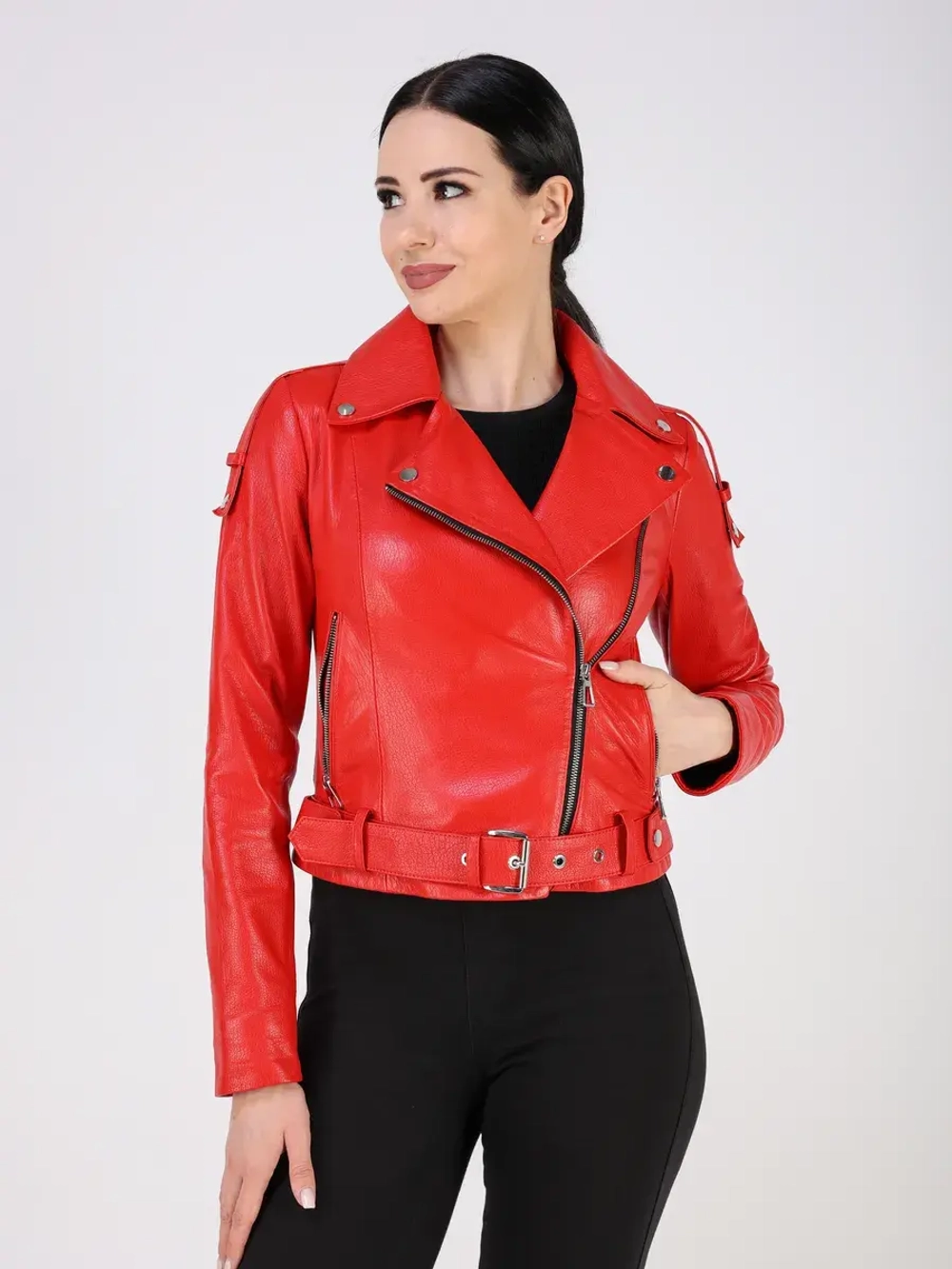 Кожаная куртка демисезонная косуха