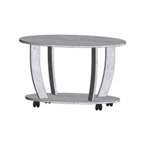 Стол журнальный овальный Цемент светлый