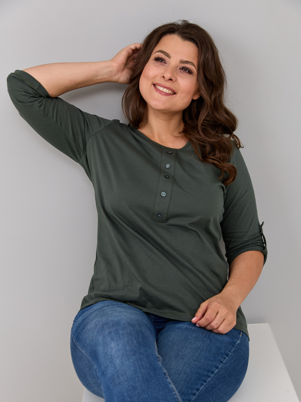 Лонгслив ЛНк-005/темно-зеленый