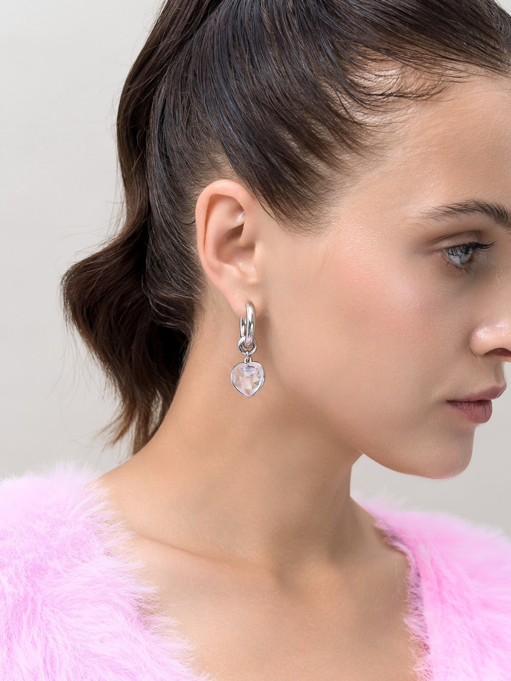 Серьги "Lovely" с горным хрусталем Silver