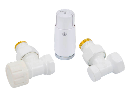 Комплект подключения угловой STANDARD MINI 1/2&amp;quot; (белый) с термоголовкой MINI DIAMANT М30х1,5