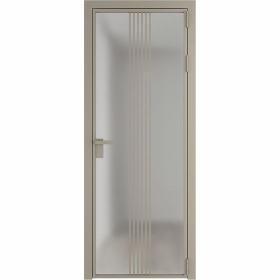 Алюминиевая дверь 18AG никель матовый стекло матовое