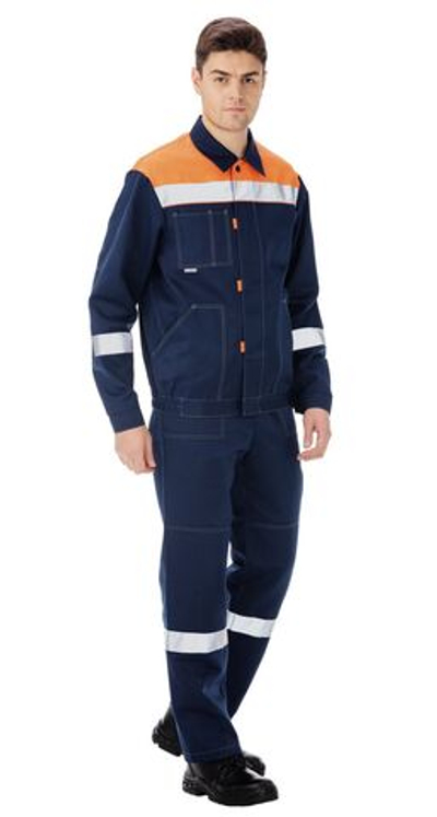 Костюм мужской "Тимбер" с бр. цв. синий-оранжевый