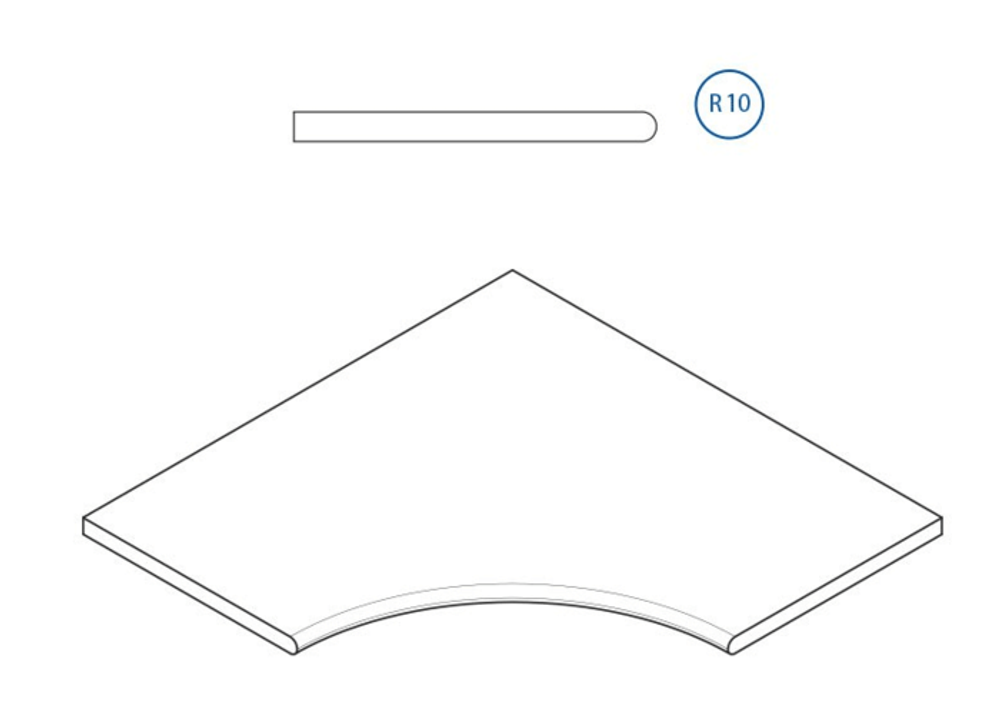 Italon Contempora Бортик угловой закругленный 30 Pure 60x60