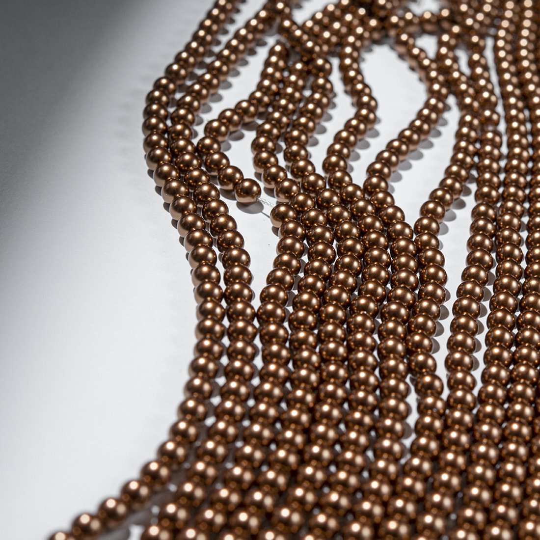 Хрустальный жемчуг, оттенок "Bronze", шар 8мм, улучшенное покрытие