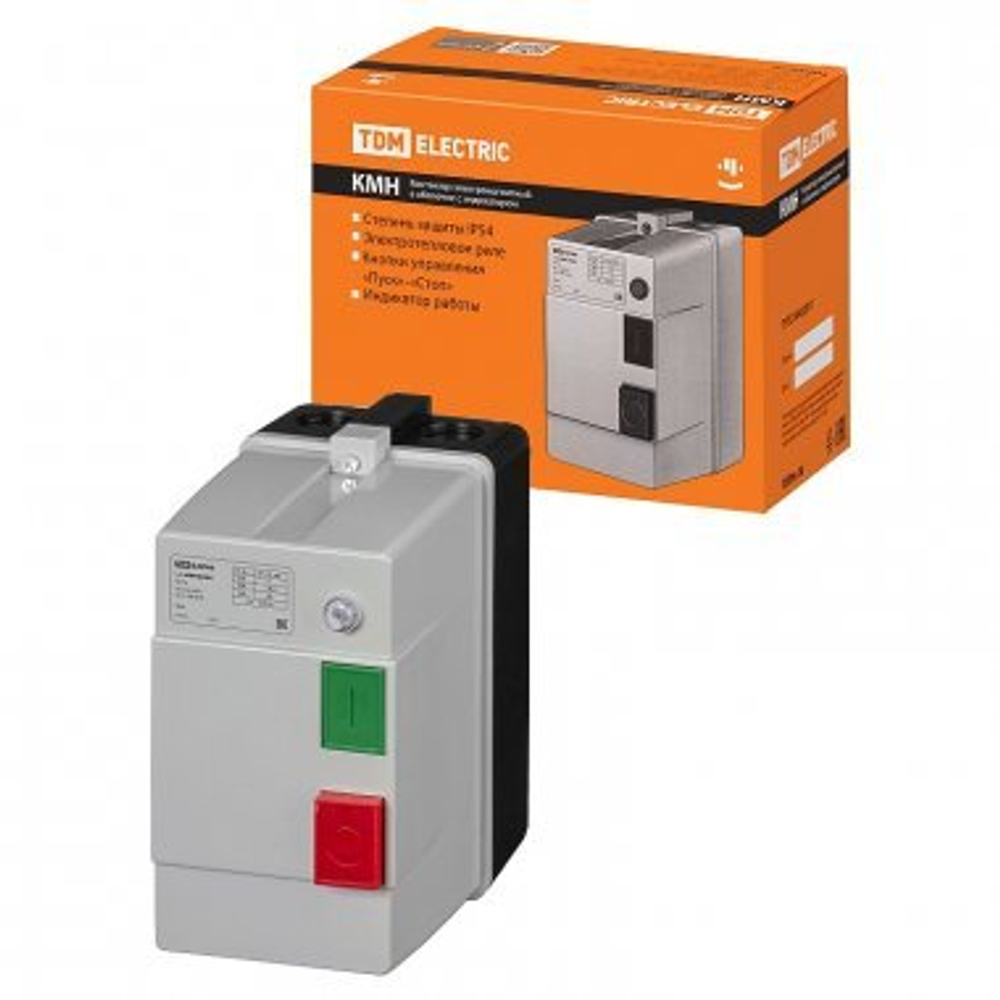 Контактор КМН34062 40А в оболочке с индикатором Ue=220В/АС3 IP54 TDM SQ0709-0031