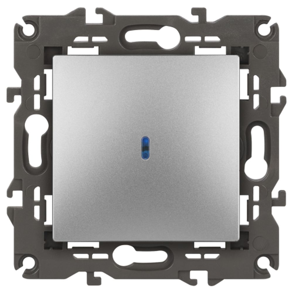 Выключатель ЭРА Elegance 14-1102-03 с подсветкой 10АХ-250В IP20 алюминий