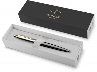 Шариковая ручка Parker Jotter K160, цвет: Black/GT, стержень: F, цвет чернил: blue, в подарочной упаковке.