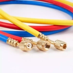 Манометрическая станция DSZH WK-536G-R410A (R22/134/404/407/410, 2-х вентильная; латунный корпус, шланги 0.9м до 55 Bar, 5/16")