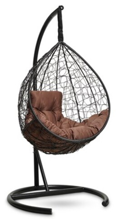 Кресло подвесное Sevilla comfort (Черный/Коричневая подушка)