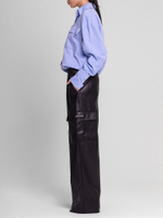 Брюки карго на резинке из эко-кожи