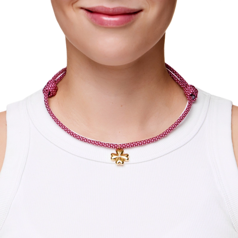 Колье Золотой Вязаный Клевер