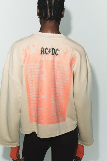 ZARA ТОЛСТОВКА AC/DC ®, БЕЖЕВЫЙ