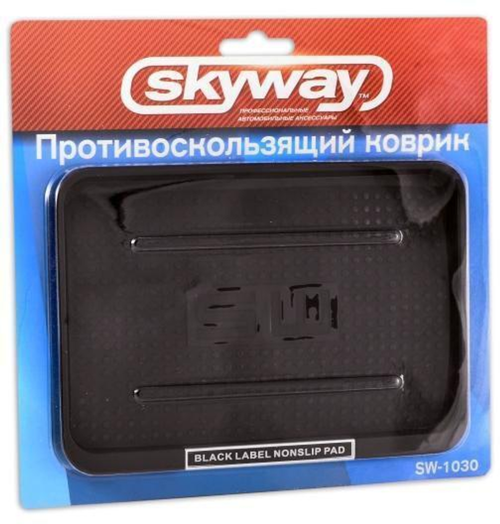 Коврик на панель противоскользящий Skyway 17 х 11,2 см черный