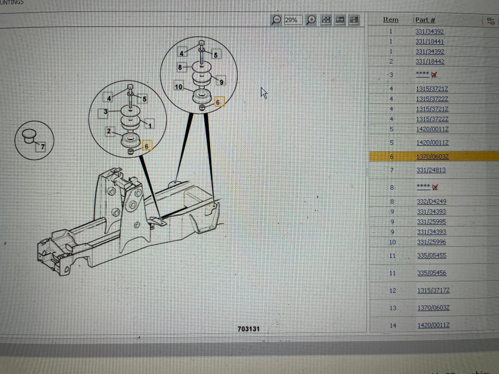 Гайка болта подушки двигателя, КПП, кабины (M16) | 1370/0603Z | JCB