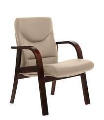 Кресло для посетителей Swing D бежевая кожа