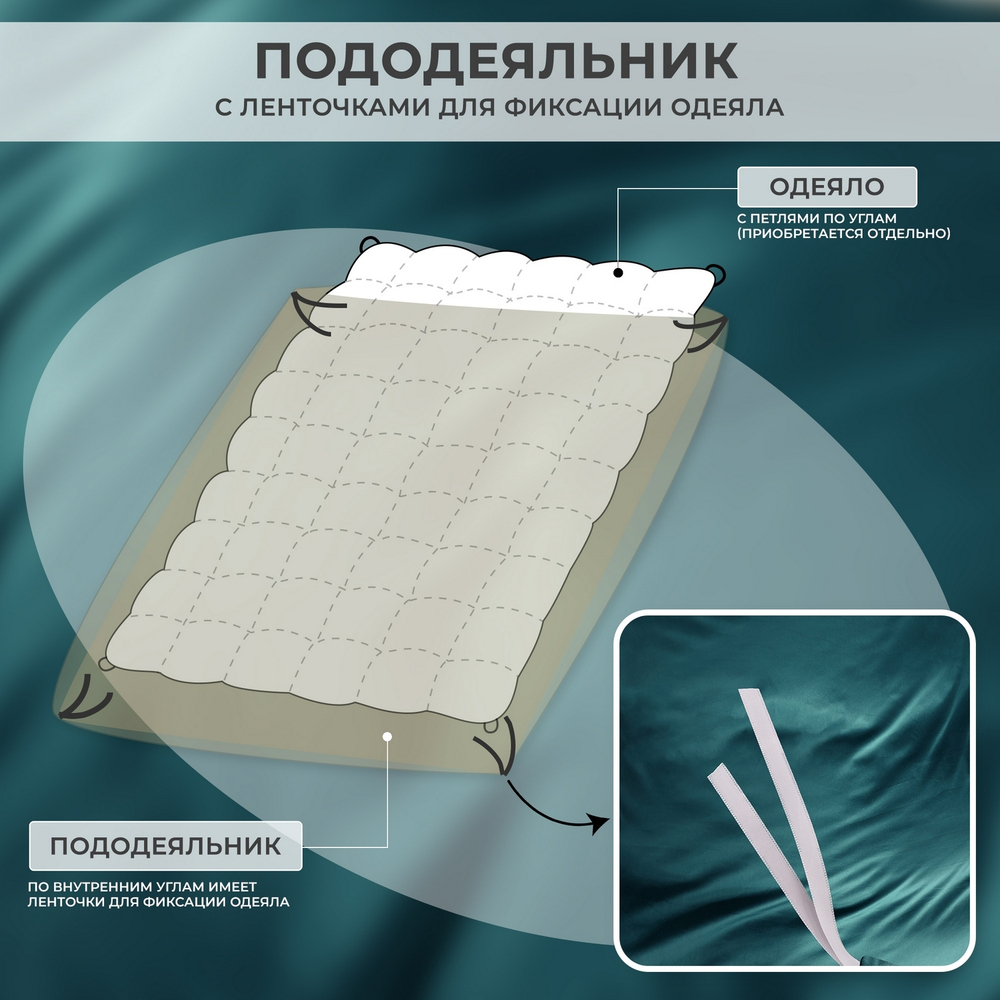 Комплект постельного белья Однотонный Сатин Премиум на резинке OCPR007