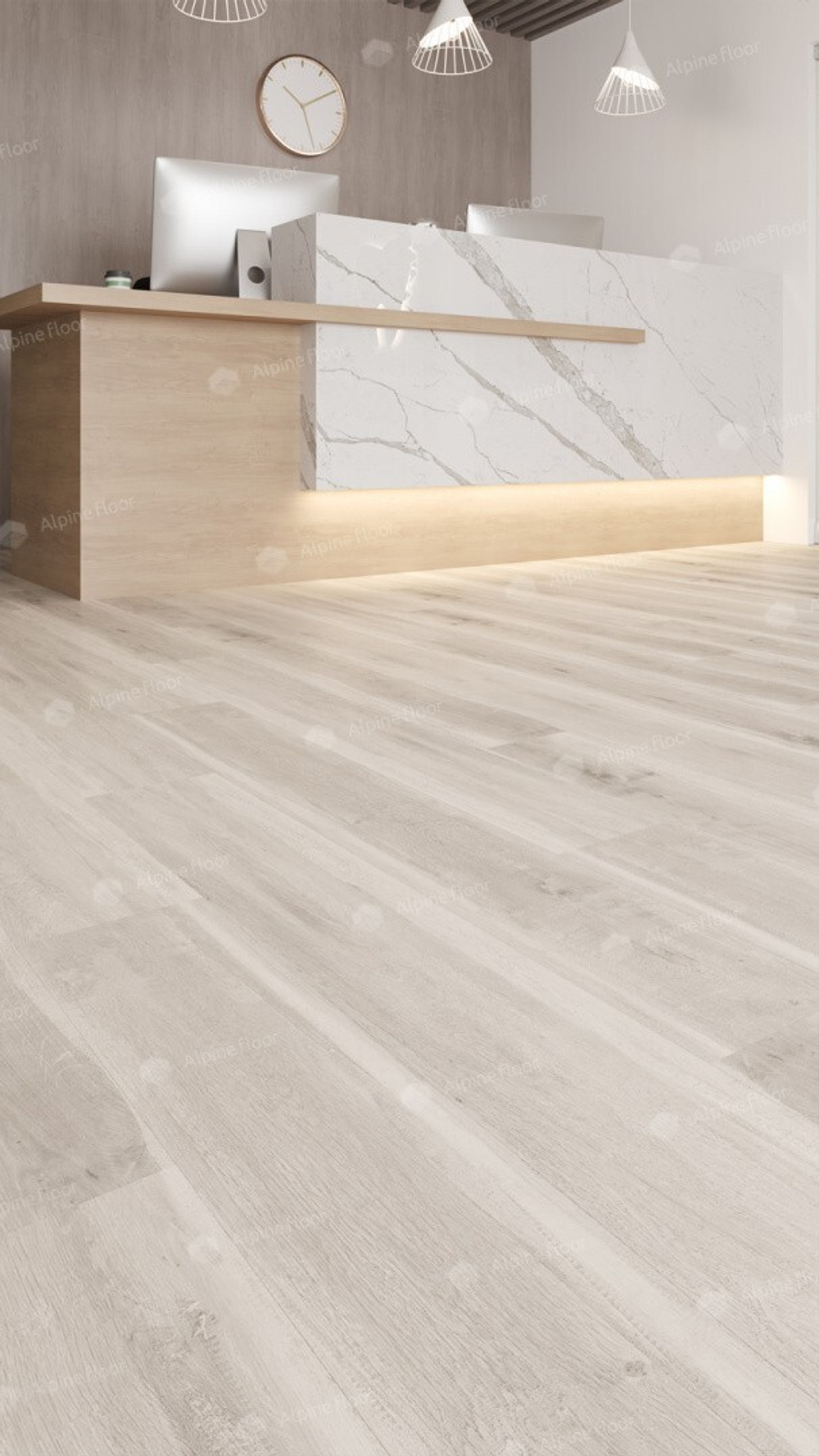 Кварцвиниловая плитка Alpine floor ULTRA ECO - ДУБ ПОЛЯРНЫЙ ECO 5-19 - Магазин напольных покрытий в Екатеринбурге. MAXI ПОЛ.