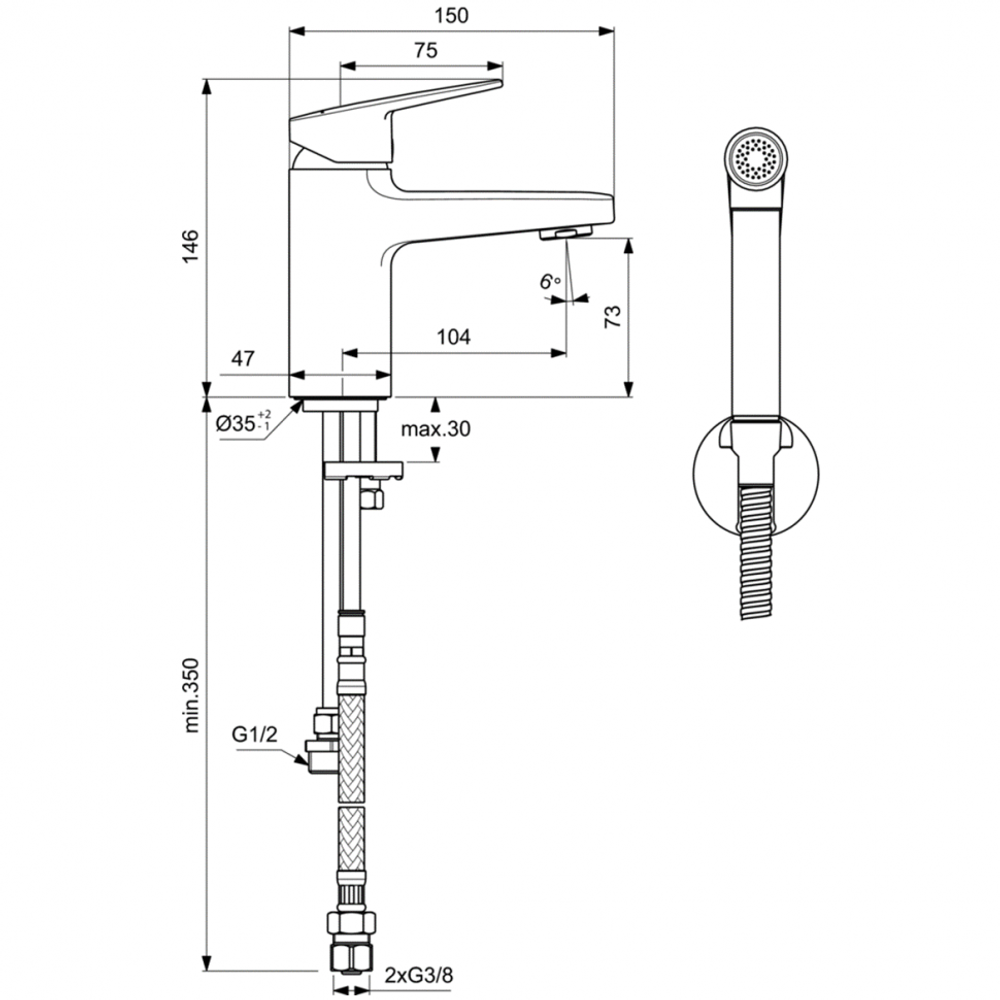 Смеситель для раковины Ideal Standard CERAPLAN BD231AA