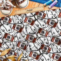 Ткань шелк Армани антикварные фотоаппараты