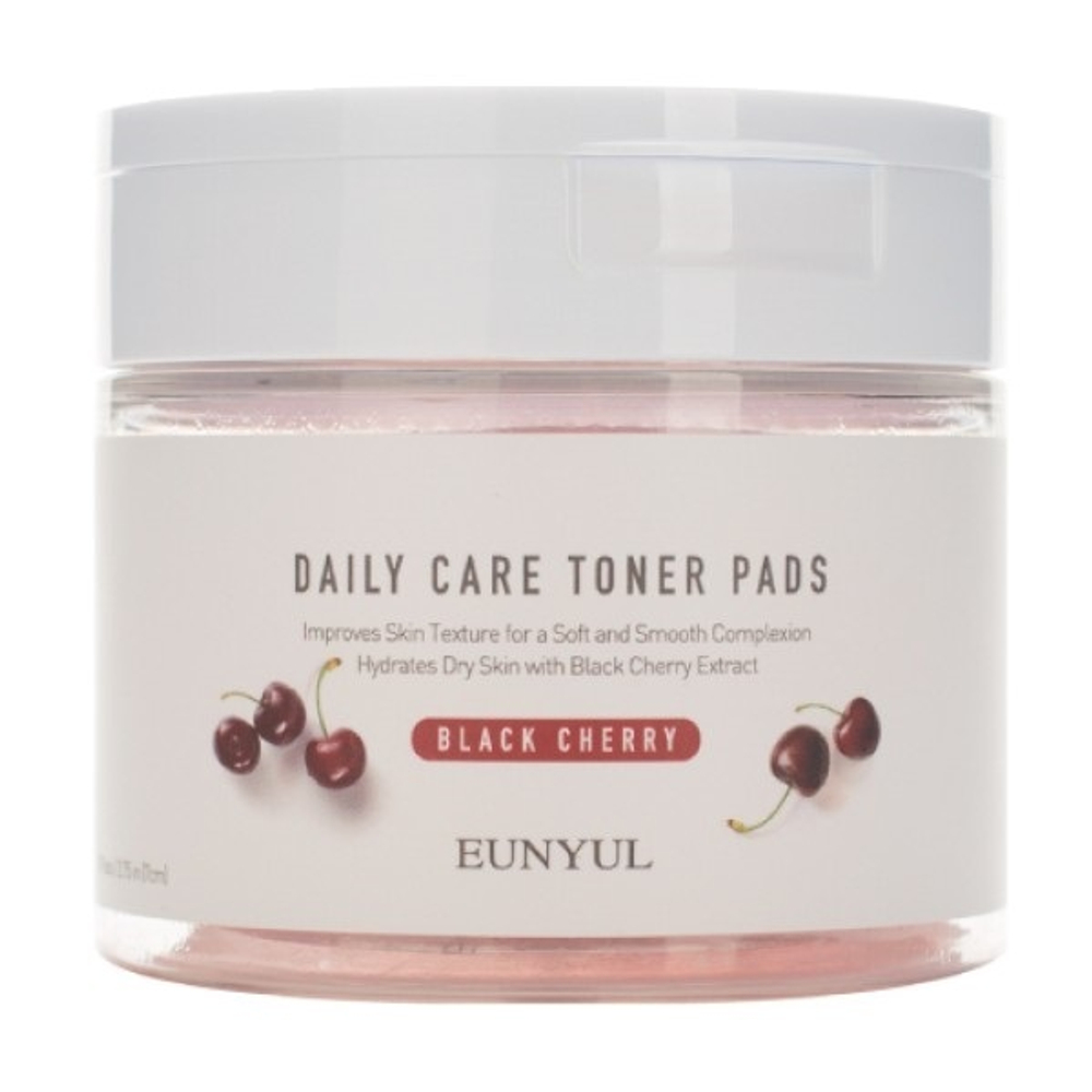Освежающие подушечки с экстрактом черной вишни Eunyul Daily Care Black Cherry Toner Pads 70шт
