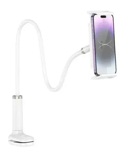 Держатель настольный HOCO HD10, на прищепке, гибкий White