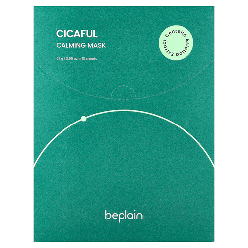 Beplain, Cicaful успокаивающая косметическая маска, 10 шт., 27 г (0,95 унции)