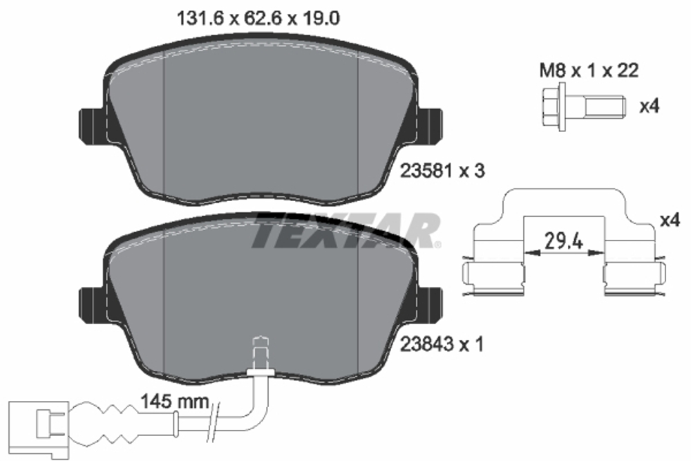 TEXTAR - 2358102-TET - Brake Pad Set, disc brake