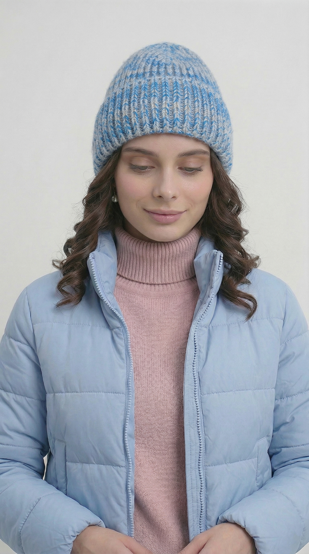 Шапка ШП216-04 голубой меланж