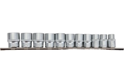 Набор торцевых головок RF-3111-5: 3/8"DR 6-гранных на планке 11пр. ROCKFORCE