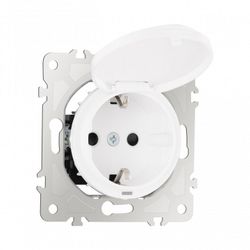 Розетка с заземлением и со шторкой, без рамки с крышкой Arte Milano am-202 202.41-1.white