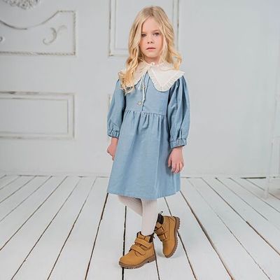 Flannel dress - Sky Blue